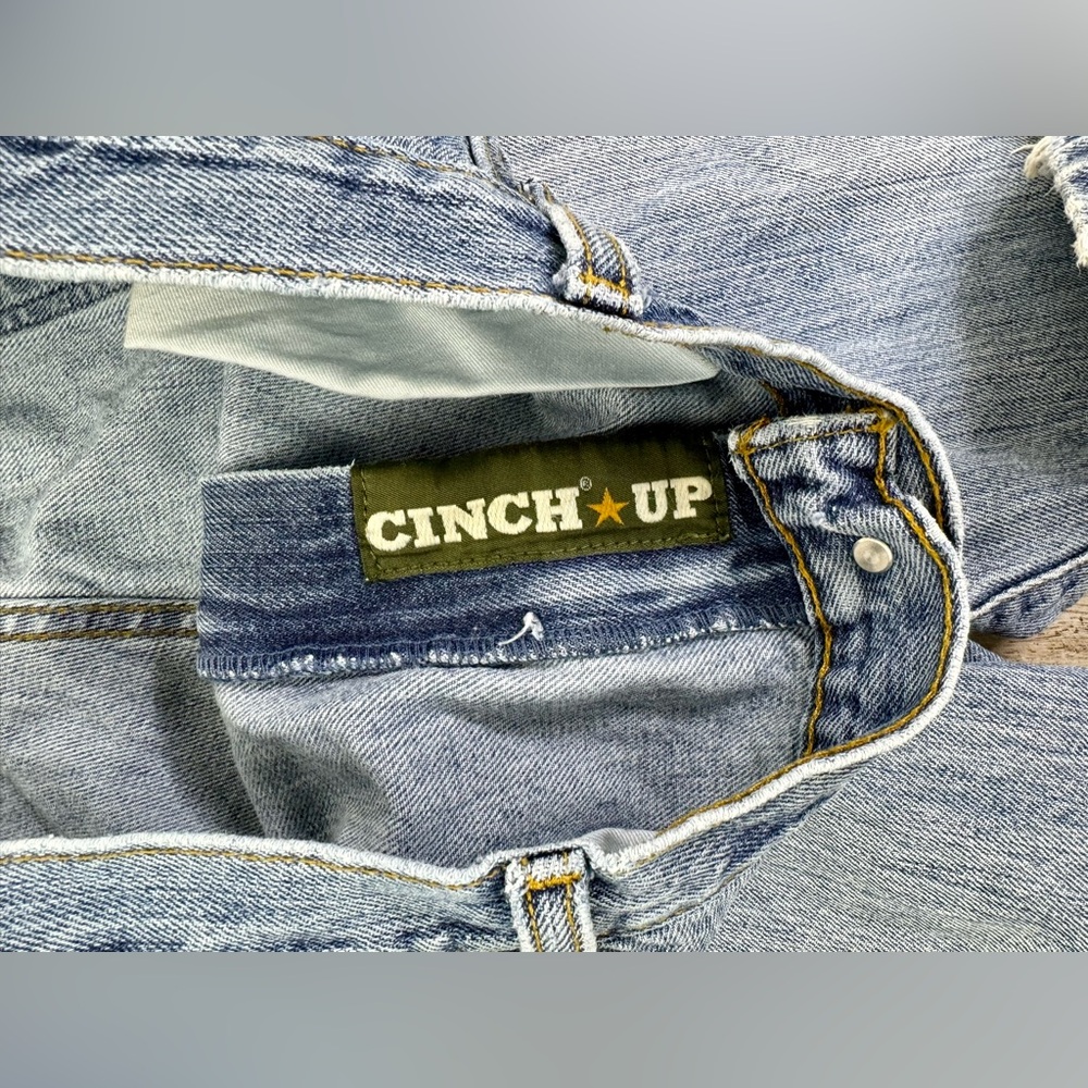 Cinch Up Workwear Straight Light Washed Jeans Men’s 38x30 Denim Thrashed - Picture 5 of 11